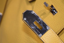 Load image into Gallery viewer, 極美品 HERMES エルメス ハンドバッグ オータクロア50 トリヨンクレマンス バーキン シルバー金具 イエロー □M刻印 中古 4b012806