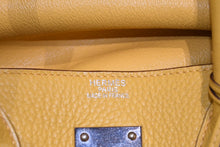 Load image into Gallery viewer, 極美品 HERMES エルメス ハンドバッグ オータクロア50 トリヨンクレマンス バーキン シルバー金具 イエロー □M刻印 中古 4b012806