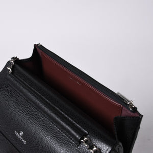 新品同様 CHANEL シャネル チェーンウォレット 長財布 AP0250 29番台 ココマーク キャビアスキン ブラック シルバー金具 中古 4a000415