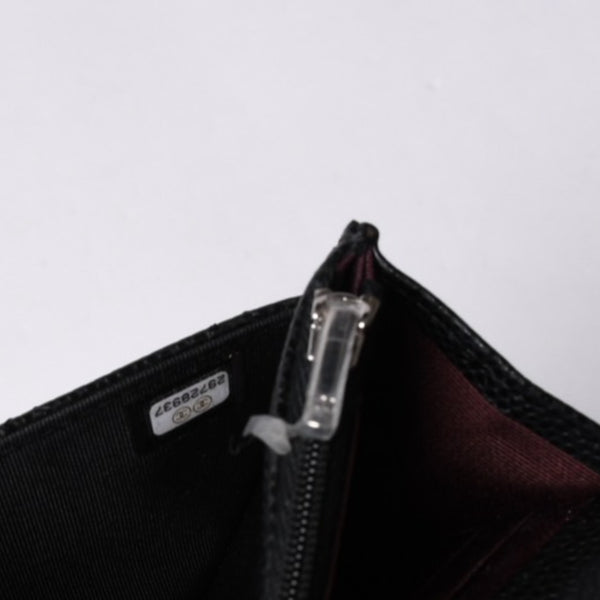 新品同様 CHANEL シャネル チェーンウォレット 長財布 AP0250 29番台 ココマーク キャビアスキン ブラック シルバー金具 中古 4a000415