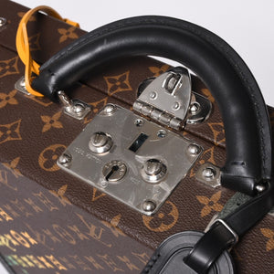 新品同様 LOUIS VUITTON ルイヴィトン オーダー トランクケース 45 プレジデント モノグラムイリュージョン ブラウン 中古 4b009465