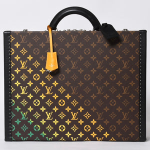 新品同様 LOUIS VUITTON ルイヴィトン オーダー トランクケース 45 プレジデント モノグラムイリュージョン ブラウン 中古 4b009465