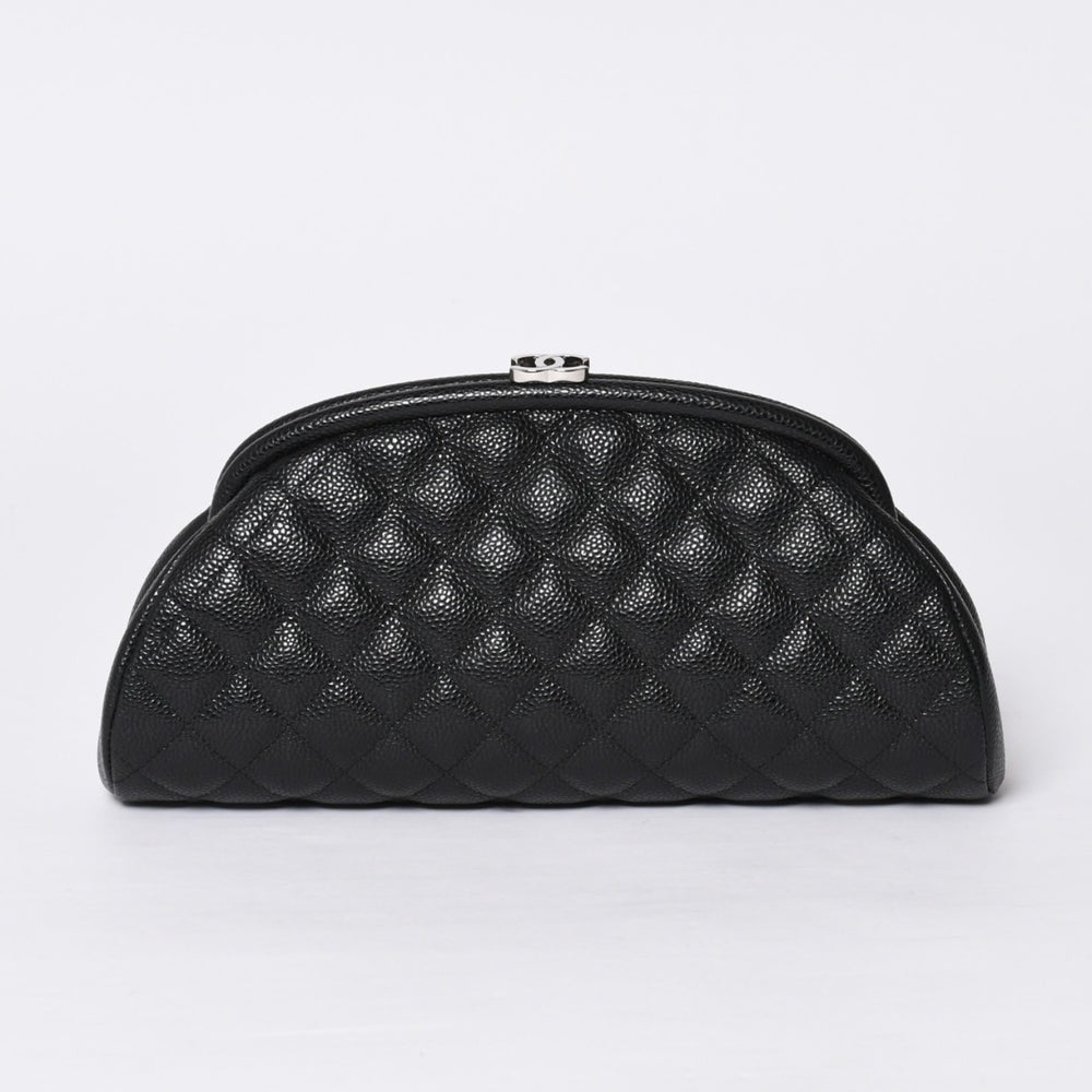 新品未使用 CHANEL シャネル タイムレス クラシック クラッチバッグ 19番台 ココマーク キャビアスキン キルティング シルバー金具 中古 4a000473