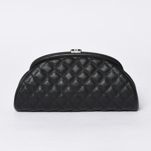 New and unused CHANEL Timeless Classic Clutch Bag No. 19 Coco Mark Caviar Skin Quilted Silver Hardware Used 4a000473
