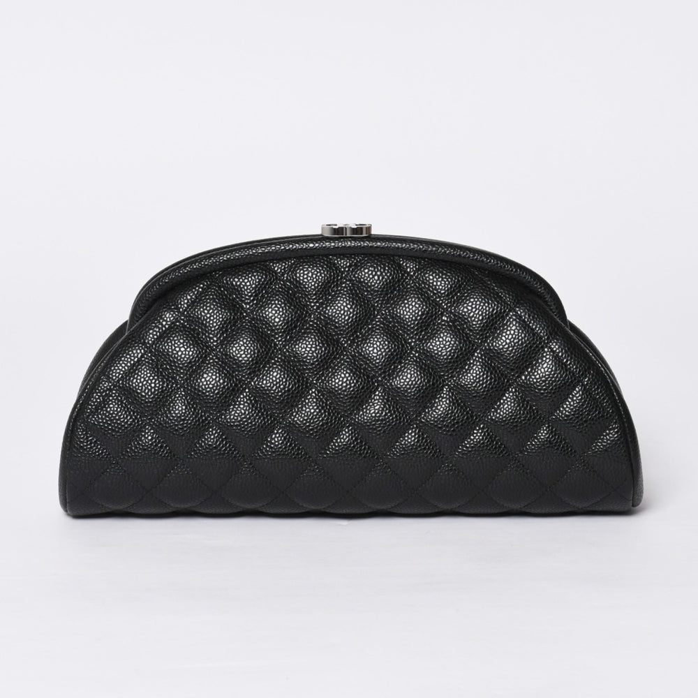 新品未使用 CHANEL シャネル タイムレス クラシック クラッチバッグ 19番台 ココマーク キャビアスキン キルティング シルバー金具 中古 4a000473