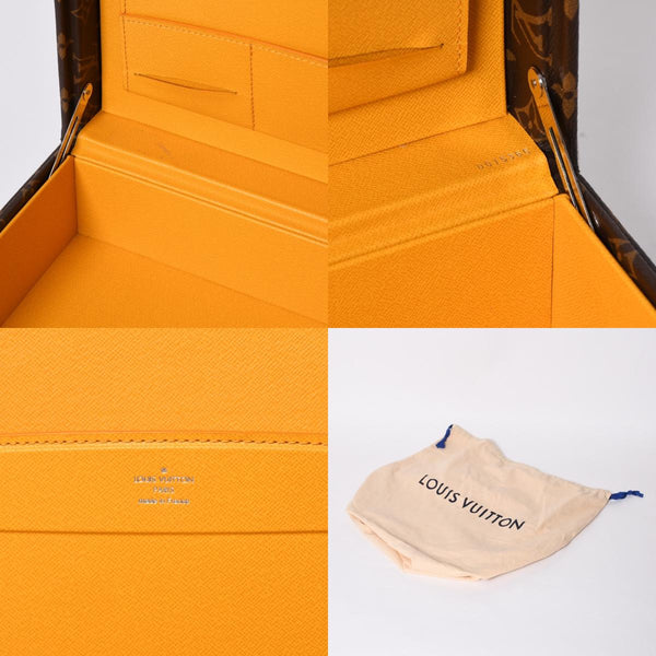 新品同様 LOUIS VUITTON ルイヴィトン オーダー トランクケース 45 プレジデント モノグラムイリュージョン ブラウン 中古 4b009465