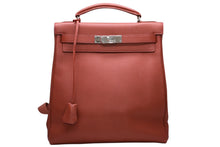 Load image into Gallery viewer, 極美品 HERMES エルメス ケリーアドGM リュックサック バッグパック トゴ ルージュアッシュ ◽︎D刻印 シルバー金具 中古 4b012825