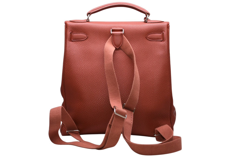 極美品 HERMES エルメス ケリーアドGM リュックサック バッグパック トゴ ルージュアッシュ ◽︎D刻印 シルバー金具 中古 4b012825