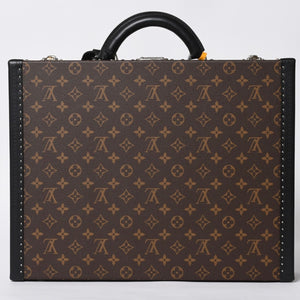 新品同様 LOUIS VUITTON ルイヴィトン オーダー トランクケース 45 プレジデント モノグラムイリュージョン ブラウン 中古 4b009465