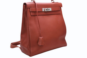 極美品 HERMES エルメス ケリーアドGM リュックサック バッグパック トゴ ルージュアッシュ ◽︎D刻印 シルバー金具 中古 4b012825