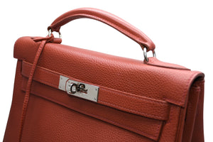 極美品 HERMES エルメス ケリーアドGM リュックサック バッグパック トゴ ルージュアッシュ ◽︎D刻印 シルバー金具 中古 4b012825