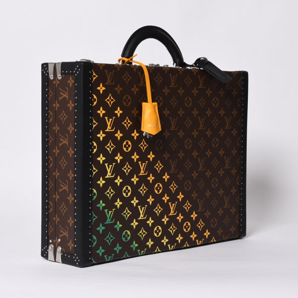 新品同様 LOUIS VUITTON ルイヴィトン オーダー トランクケース 45 プレジデント モノグラムイリュージョン ブラウン 中古 4b009465