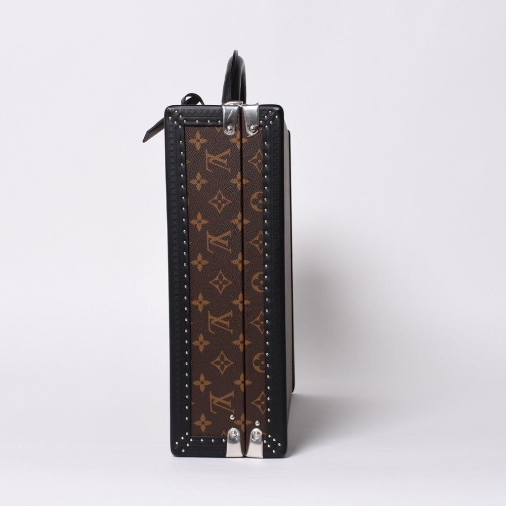 Like new LOUIS VUITTON Order Trunk Case 45 President Monogram Illusion Brown Used 4b009465