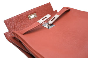 極美品 HERMES エルメス ケリーアドGM リュックサック バッグパック トゴ ルージュアッシュ ◽︎D刻印 シルバー金具 中古 4b012825