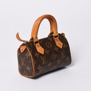 LOUIS VUITTON ルイヴィトン ミニスピーディ ハンドバッグ モノグラム M41534 PVC ブラウン 美品 中古 4a000591