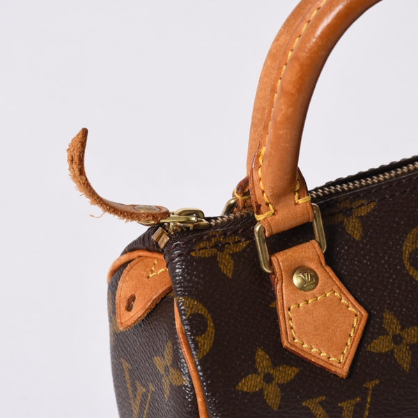 LOUIS VUITTON ルイヴィトン ミニスピーディ ハンドバッグ モノグラム M41534 PVC ブラウン 美品 中古 4a000591