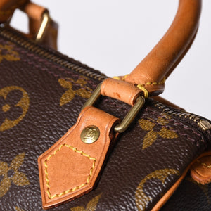 LOUIS VUITTON ルイヴィトン ミニスピーディ ハンドバッグ モノグラム M41534 PVC ブラウン 美品 中古 4a000591