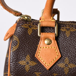 LOUIS VUITTON ルイヴィトン ミニスピーディ ハンドバッグ モノグラム M41534 PVC ブラウン 美品 中古 4a000591