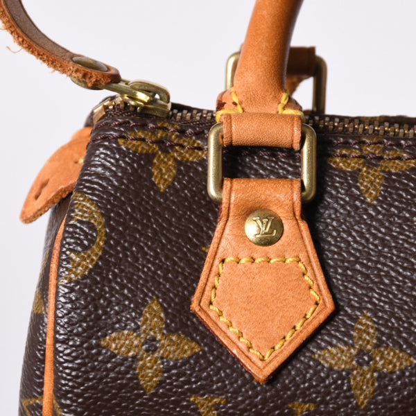 LOUIS VUITTON ルイヴィトン ミニスピーディ ハンドバッグ モノグラム M41534 PVC ブラウン 美品 中古 4a000591