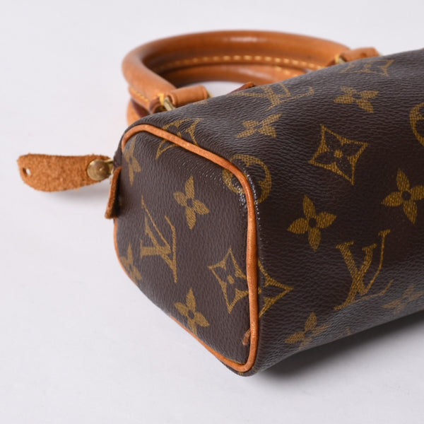 LOUIS VUITTON ルイヴィトン ミニスピーディ ハンドバッグ モノグラム M41534 PVC ブラウン 美品 中古 4a000591