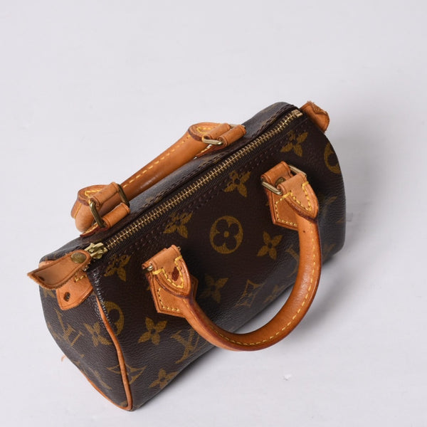 LOUIS VUITTON ルイヴィトン ミニスピーディ ハンドバッグ モノグラム M41534 PVC ブラウン 美品 中古 4a000591