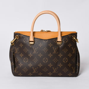 Very good condition LOUIS VUITTON Pallas MM handbag M40929 Monogram canvas Yellow Gold hardware Used 4a000599