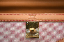 Load image into Gallery viewer, 極美品 HERMES エルメス ケリー32 外縫い ナチュラル レッドステッチ □B刻印 ゴールド金具 トワルアッシュ レザー ハンドバッグ 2WAY 中古 4b012848