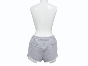 Miu Miu ミュウ ミュウ ショートパンツ Cotton fleece shorts コットンフリース ショーツ グレー ウール サイズ38 MJP321 美品 中古 4b006298