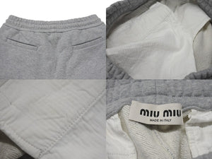 Miu Miu ミュウ ミュウ ショートパンツ Cotton fleece shorts コットンフリース ショーツ グレー ウール サイズ38 MJP321 美品 中古 4b006298