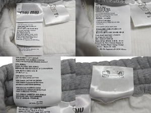 Miu Miu ミュウ ミュウ ショートパンツ Cotton fleece shorts コットンフリース ショーツ グレー ウール サイズ38 MJP321 美品 中古 4b006298