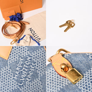極美品 LOUIS VUITTON ルイヴィトン スピーディ バンドリエール 25 ダミエ デニム N40700 ゴールド金具 中古 4a004082