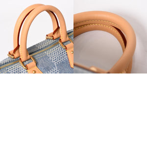 極美品 LOUIS VUITTON ルイヴィトン スピーディ バンドリエール 25 ダミエ デニム N40700 ゴールド金具 中古 4a004082