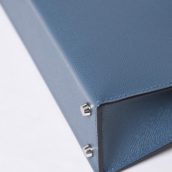 New and unused Hermes G engraved Mini Kelly 2 Blue Tanpet Madame Outer Sewing 2WAY Shoulder Bag Used 4a001396