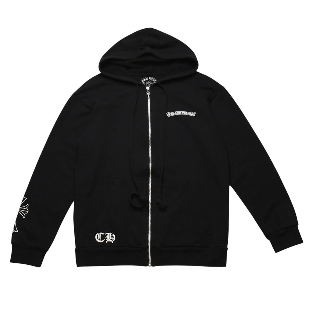 CHROME HEARTS クロムハーツ セメタリークロスジップアップパーカー CHクロス セメタリークロス シルバー金具 ブラック 黒 美品 中古 4a002033