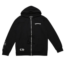画像をギャラリービューアに読み込む, CHROME HEARTS クロムハーツ セメタリークロスジップアップパーカー CHクロス セメタリークロス シルバー金具 ブラック 黒 美品 中古 4a002033