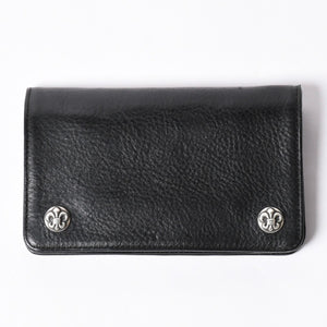 Very good condition CHROME HEARTS 1ZIP BS FLEUR BUTTON WALLET 1 zip BS flare button bifold wallet leather wallet used 4a001764