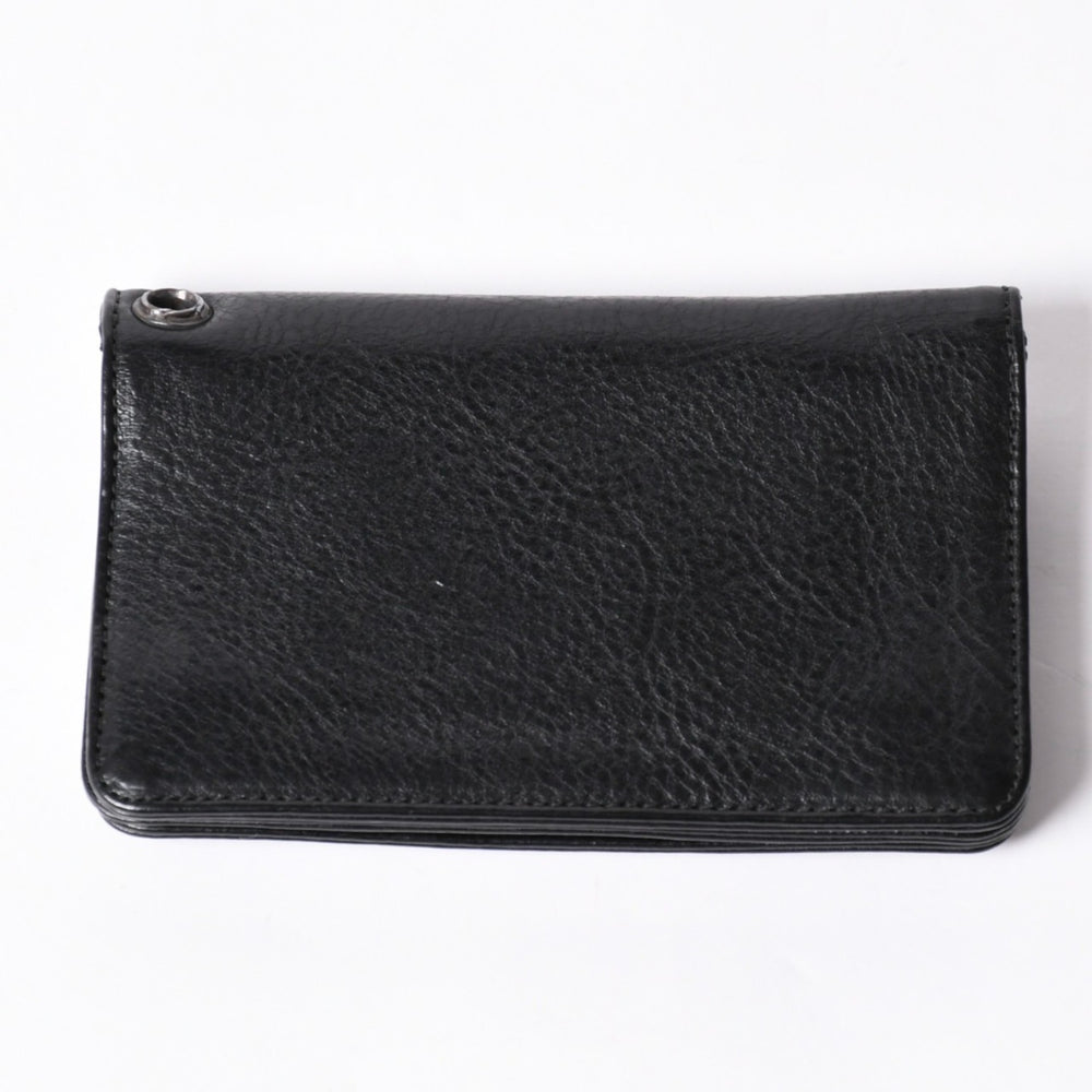 Very good condition CHROME HEARTS 1ZIP BS FLEUR BUTTON WALLET 1 zip BS flare button bifold wallet leather wallet used 4a001764