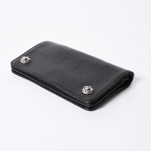 Very good condition CHROME HEARTS 1ZIP BS FLEUR BUTTON WALLET 1 zip BS flare button bifold wallet leather wallet used 4a001764