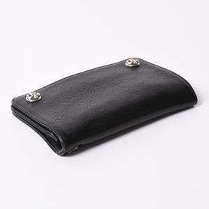 Very good condition CHROME HEARTS 1ZIP BS FLEUR BUTTON WALLET 1 zip BS flare button bifold wallet leather wallet used 4a001764
