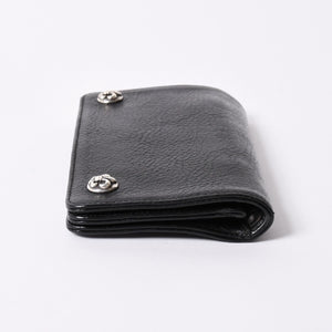 Very good condition CHROME HEARTS 1ZIP BS FLEUR BUTTON WALLET 1 zip BS flare button bifold wallet leather wallet used 4a001764