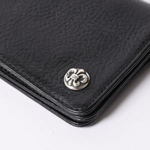 Very good condition CHROME HEARTS 1ZIP BS FLEUR BUTTON WALLET 1 zip BS flare button bifold wallet leather wallet used 4a001764