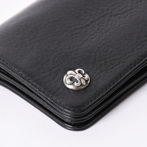 Very good condition CHROME HEARTS 1ZIP BS FLEUR BUTTON WALLET 1 zip BS flare button bifold wallet leather wallet used 4a001764