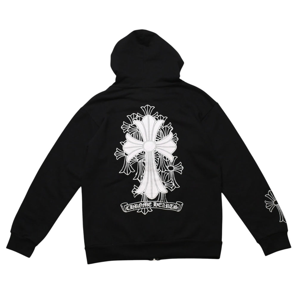 CHROME HEARTS クロムハーツ セメタリークロスジップアップパーカー CHクロス セメタリークロス シルバー金具 ブラック 黒 美品 中古 4a002033