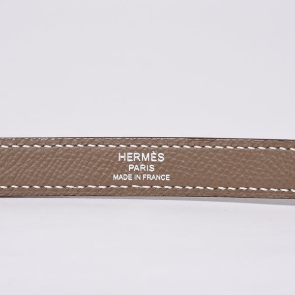 新品未使用 HERMES エルメス ケリー28 外縫い エトゥープ B刻印 ヴォーエプソン シルバー金具 ハンドバッグ 中古 4a001067