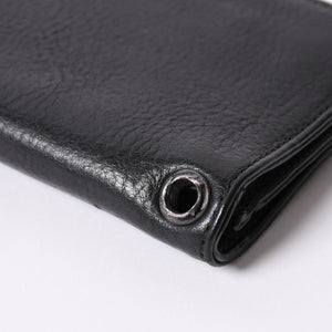 Very good condition CHROME HEARTS 1ZIP BS FLEUR BUTTON WALLET 1 zip BS flare button bifold wallet leather wallet used 4a001764