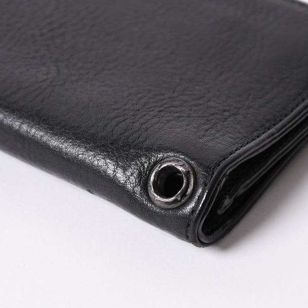 Very good condition CHROME HEARTS 1ZIP BS FLEUR BUTTON WALLET 1 zip BS flare button bifold wallet leather wallet used 4a001764