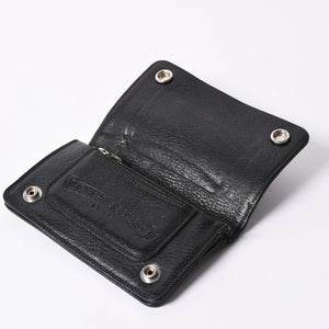 Very good condition CHROME HEARTS 1ZIP BS FLEUR BUTTON WALLET 1 zip BS flare button bifold wallet leather wallet used 4a001764