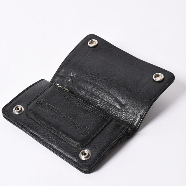 Very good condition CHROME HEARTS 1ZIP BS FLEUR BUTTON WALLET 1 zip BS flare button bifold wallet leather wallet used 4a001764