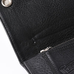 Very good condition CHROME HEARTS 1ZIP BS FLEUR BUTTON WALLET 1 zip BS flare button bifold wallet leather wallet used 4a001764