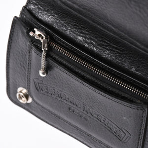 Very good condition CHROME HEARTS 1ZIP BS FLEUR BUTTON WALLET 1 zip BS flare button bifold wallet leather wallet used 4a001764